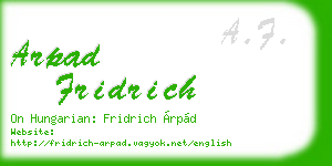 arpad fridrich business card